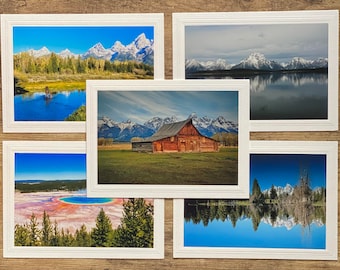 Grand Tetons Photo Cards - 5x7 Photo Cards, Photo Note Cards with Envelopes, Handmade Cards, Handmade Greeting Cards - Set Nature Note Cards