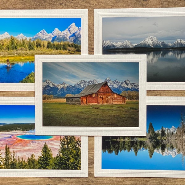 Grand Tetons Photo Cards - 5x7 Photo Cards, Photo Note Cards with Envelopes, Handmade Cards, Handmade Greeting Cards - Set Nature Note Cards