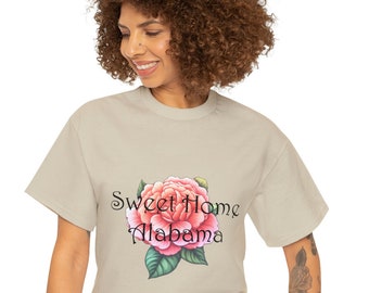 Sweet Home Alabama Camellia Flower Unisex Cotton Tee