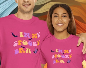 I min kusliga era, Halloween-tröja - Unisex kraftig bomullströja | Spöksäsongspresent, höst-T-shirt, kuslig skjorta, Halloween-T-shirt, trendig t-shirt