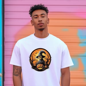 Spooktacular Scary Witch Jack-o&#39;-lantern Graphic Tee - Unisex Creepy Halloween Shirt | Horror t-Shirt