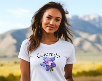 Colorado State Flower, the Rocky Mountain Columbine - Unisex Heavy Cotton Tee | This is a beautiful symbol of CO natural beauty and pride US