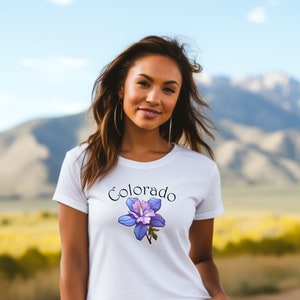 Colorado State Flower, the Rocky Mountain Columbine - Unisex Heavy Cotton Tee | This is a beautiful symbol of CO natural beauty and pride US