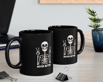 NOOIT BETER: zwarte mok van 11 oz