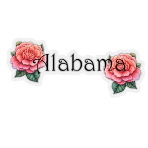 Sticker fleur de l'état de l'Alabama - camélia - Go Bama Roll Tide - AL - idéal pour les ordinateurs portables, l'agenda ou un cadeau - sweet home, Bama Pride - floral