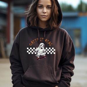 Cute, Creep it real, Unisex Heavy Blend, Hooded Sweatshirt, Halloween Hoodie, the dead still shred, skate or die, hoodie for the hood, board