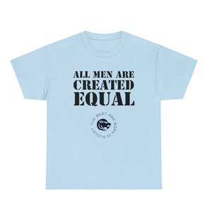 All men are created equal, the best are born in August, Unisex Heavy Cotton Tee, Leo rules the jungle, gift for that summer baby, pride