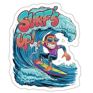 Surfs Up - Die-Cut Sticker | unique custom design from a small woman owned business