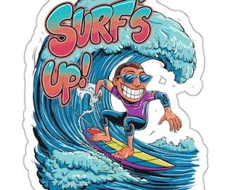 Surfs Up - Die-Cut Sticker | unique custom design from a small woman owned business