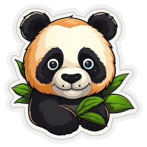 Pegatina de panda adorable / xiongmao, pegatina de panda de dibujos animados, oso gato, ideal para botellas, tazas, patinetas, portátiles, pegatinas para teléfono móvil - en peligro de extinción