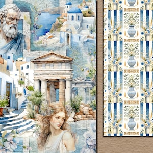 Memories of Greece II  Digital Papers, for DIY Scrapbooking, Photo Albums, Journal pages and making Greeting Cards.