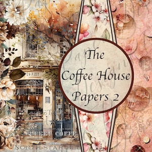Coffee House Papers II - Papiers numériques sur un riche thème Café, à utiliser pour le scrapbooking, la création d'albums photo, de journaux et de cartes de vœux.