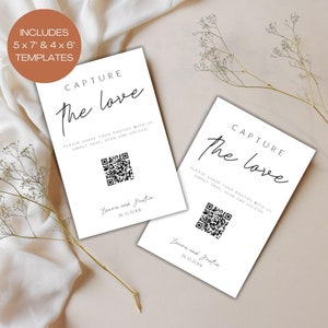 Wedding Photo Sharing QR Code Sign: Minimalist Design (Digital Download)
