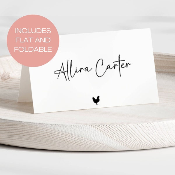 Flat Placecard With Meal Choice Etsy