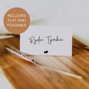 Tarjeta de ubicación con indicador de comida, plantilla de tarjeta de ubicación, tarjeta de ubicación con íconos de comida, íconos de elección de comida, plana y en forma de carpa FLD069 2 x 3,5"