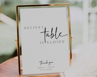 Dessert Table Closed Sign: Elegant Wedding Decor (Instant Download)