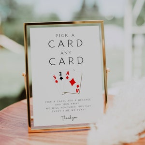 Placa de livro de visitas de casamento para cartas de jogar, assine nosso livro de visitas, escolha um modelo de placa de cartão, placa de livro de visitas para cartas de jogar FLD069-5x7" e 8x10".