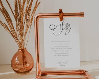 Disposable Camera Wedding Sign Template: Oh Snap Design (Digital Download)