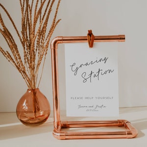 Grazing Station Sign Template, Editable Template, Party Sign Decor, Minimalist Wedding Sign, Grazing Table Decor FLD017 -  5 x 7".