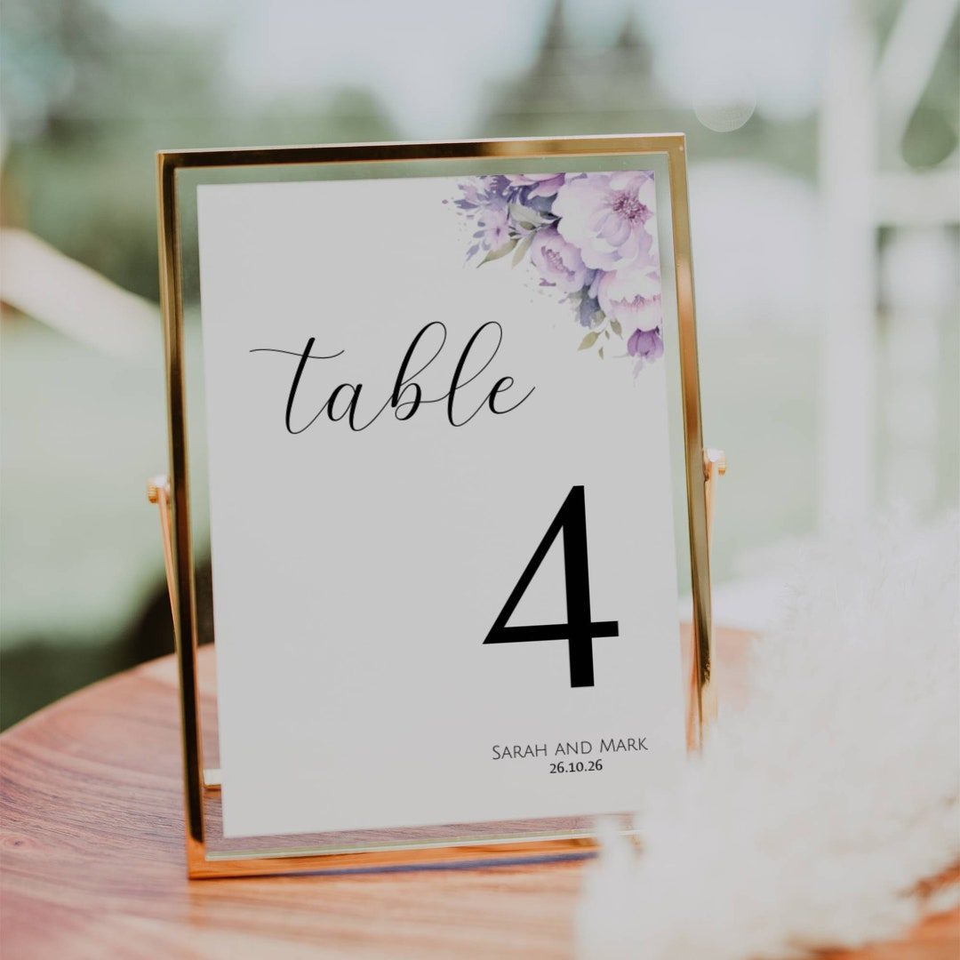 Table Number Cards, Table Number Sign Template, Printable Template ...