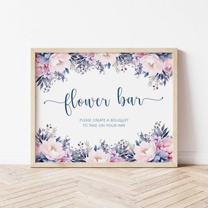 Bouquet Sign Template, Build a Bouquet Template, Make a Bouquet Sign, Landscape Flower Bar Sign, Wedding Sign  FLD006 - 5 x 7&quot; & 8 x 10&quot;