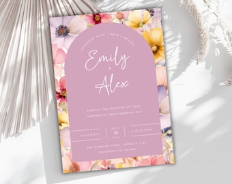 Wildblumen Hochzeitseinladung: Frühling Floral Design (Digitaler Download)