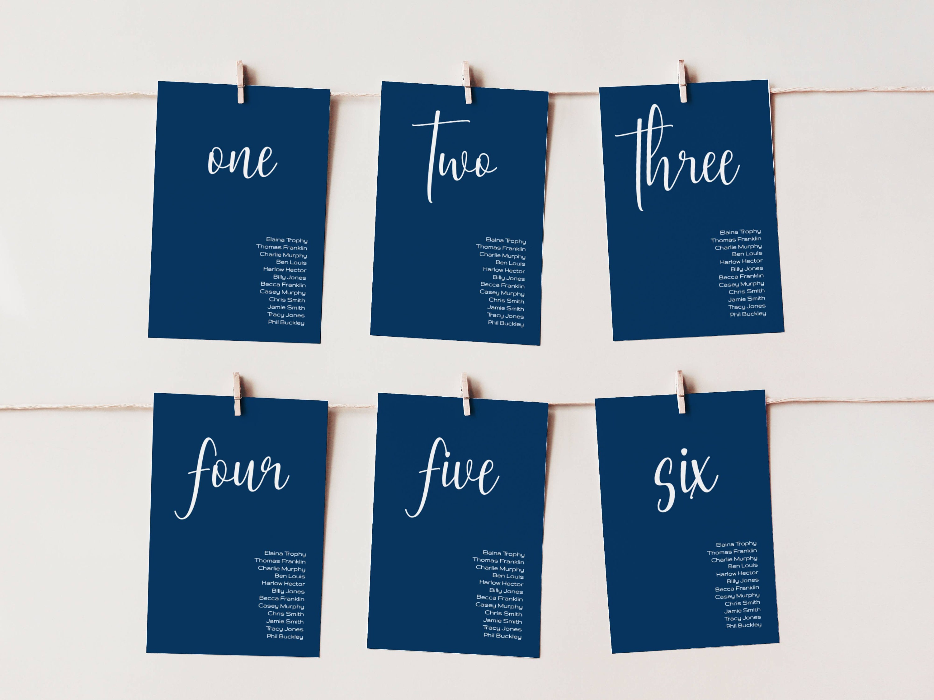 Seating Plan, Wedding Seating Chart Cards Template, Navy Wedding