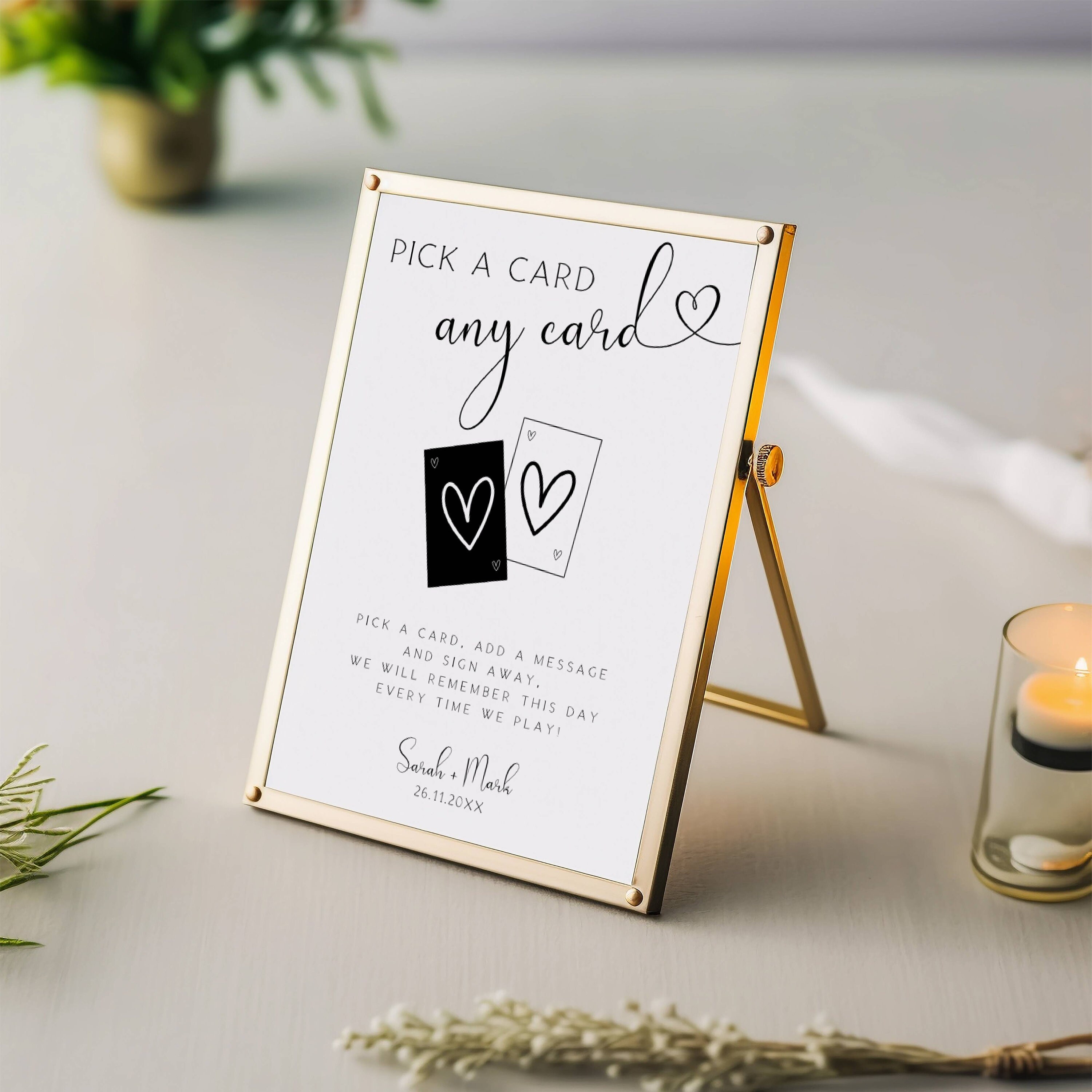 Playing Cards Wedding Guest Book Sign Template (digital Download) - Etsy