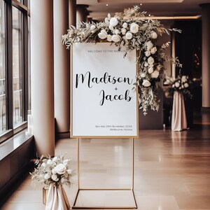 Minimalist Wedding Welcome Sign Template, Welcome To Our Wedding Sign, Welcome Sign, Personalized Wedding Sign, Modern Wedding Signs FLD058