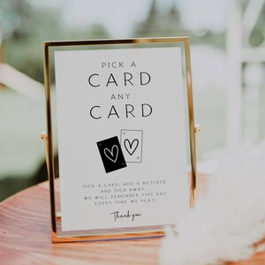 Speelkaarten bord bruiloft gastenboek, teken ons gastenboek, kies een kaartsjabloon bord, gastenboekbord voor speelkaarten FLD069 -5 x 7" en 8 x 10".