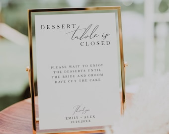 Dessert Table Closed Sign: Elegant Wedding Decor (Instant Download)