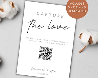 Wedding Photo QR Code Sign Template: Share The Love (Digital Download)