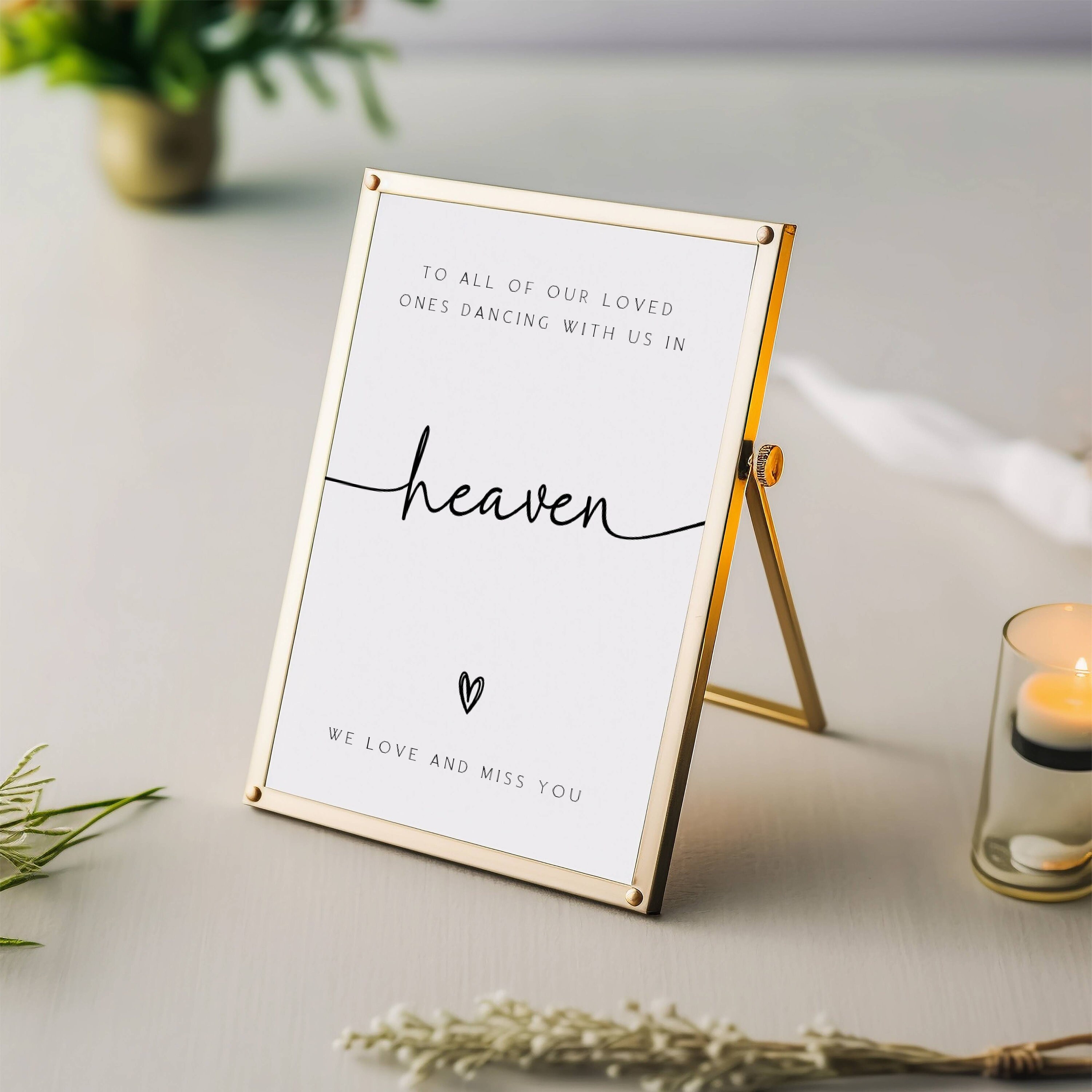 Wedding Memorial Sign, in Memory Table Sign, to Our Loved Ones Who Are ...