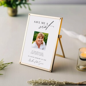 In Loving Memory Wedding Sign Template: Reserved Chair Photo (Digital Download)