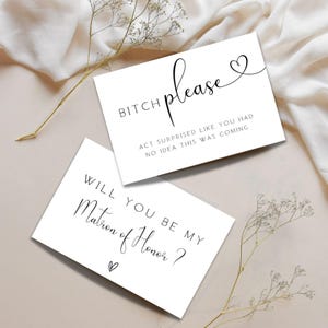 Cartão de madrinha de honra, por favor, você será minha madrinha de honra, cartão de proposta engraçado, cartões de madrinha de casamento, modelo editável FLD001 4x6"