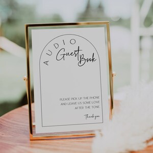 Audio Guest Book Sign: Minimalist Wedding Template (Digital Download)