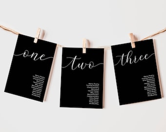 Minimalist Wedding Seating Chart Template: Hanging Table Cards (Digital Download)