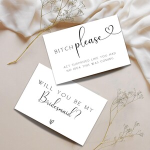 Cartão de proposta de madrinha Bitch Please, você será minha madrinha, cartão de proposta engraçado, proposta de festa de casamento, modelo editável FLD001 4x6"