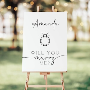 Will You Marry Me Sign, Proposal Template, Engagement Prop, Marry Me Poster, Personalized Proposal Sign, Instant Download FLD069 - 5 sizes