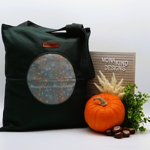 Baumwolltasche dunkelgrün im Herbst Style