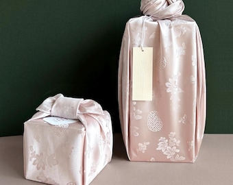 Korean Traditional Bojagi Set [2 Bojagi + 1 Tag] DIY Kit Reusable Gift Wrapping Cloth Fabric Dohl Party Table Decor 돌 백일 보자기