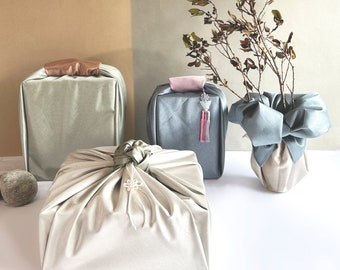 Slub Satin | Large Sized | Wrapping Cloth | Silk Like Bojagi | Reversible Fabric | Gift Wrap | Made in Korea | Korean Traditional | 35", 43"
