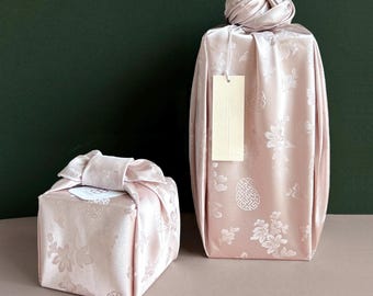 Korean Traditional Bojagi Set [2 Bojagi + 1 Tag] DIY Kit Reusable Gift Wrapping Cloth Fabric Dohl Party Table Decor 돌 백일 보자기