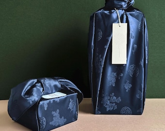 Korean Traditional Bojagi Set [2 Bojagi + 1 Tag] DIY Kit Reusable Gift Wrapping Cloth Fabric Dohl Party Table Decor 돌 백일 보자기