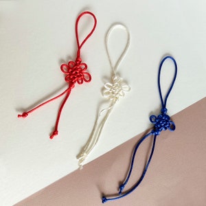 Korean Traditional Knot Tassel | Hanbok Accessory | Gift Packaging Decor | Bojagi String | Ivory Blue Red