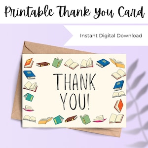 DRUCKBARE Bibliothek Danksagung Monat Dankeskarte | Digitaler Download Geschenk für Nationalbibliothek Monat Woche oder Tag!