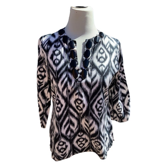 petite black tunic top