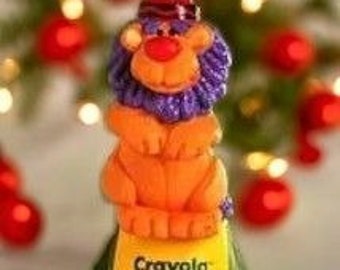Vintage Retired Collectible Hallmark Keepsake Ornament King Of The Ring Crayola Crayon Lion Christmas Tree Decoration 2000