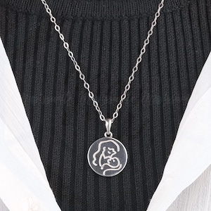 Solid 14K White Gold mom and baby pendant, New MOM necklace, First mothers day gift, Forever Gold 16&#39; Chain Pendent Necklace For Mother