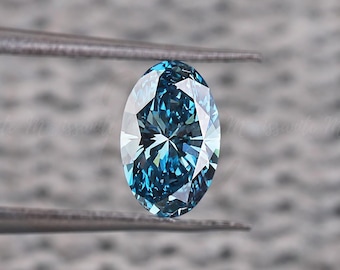 Loose Lab Grown Fancy Vivid Blue Oval Diamond For Silver/Gold/Platinum Jewelry making Solitaire loose diamond for ring pendant Earring studs